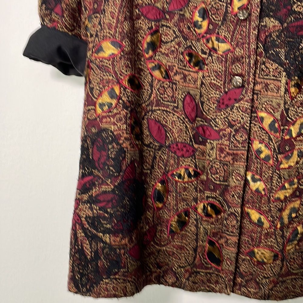 Chicos Jacket Red Floral Embroidered - Picture 5 of 7